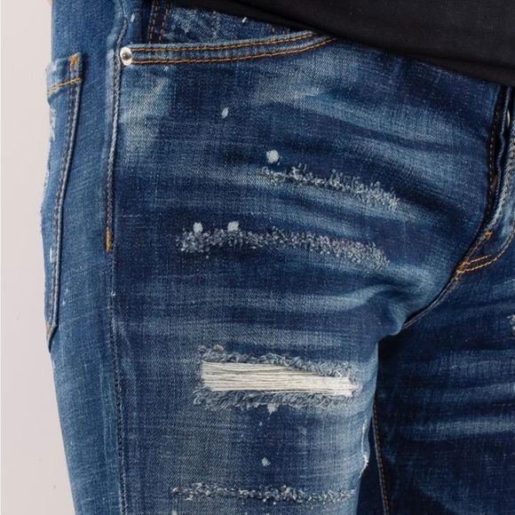 7th HVN London Men’s Distressed Dark Wash Slim Jeans Size 32 - Picture 2 of 15